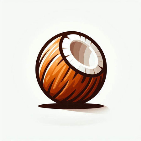 Coconut icon on white background. Vector illustration. Eps 10.のイラスト素材