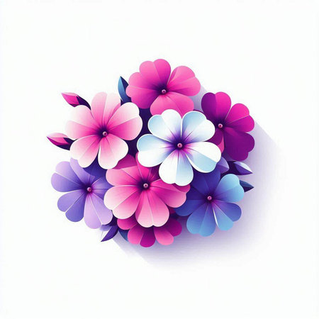 Colorful flowers on a white background. EPS 10 vector file includedのイラスト素材