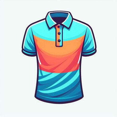 Colorful polo shirt, t-shirt design template, vector illustrationのイラスト素材