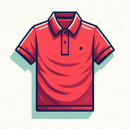 Red polo shirt isolated on a white background. Vector illustration.のイラスト素材
