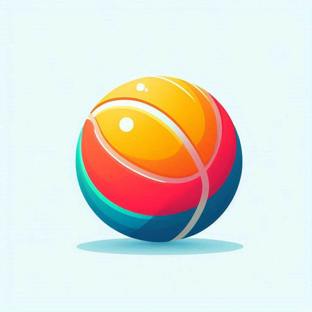 abstract colorful fitness ball on a blue background, vector illustration.のイラスト素材