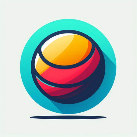 Abstract tennis ball icon, vector illustration. Flat design style with long shadowのイラスト素材