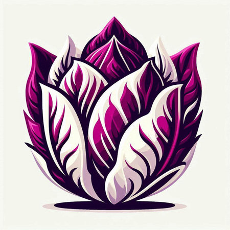 Illustration of a cabbage in the form of a lotus flowerのイラスト素材