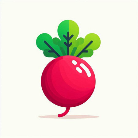 Radish icon. Vector illustration. Flat style. Isolated on white background.のイラスト素材