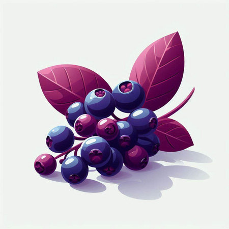 Blueberries on a white background. Vector illustration. Eps 10.のイラスト素材