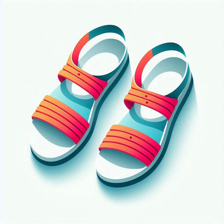 Flip-flops on a white background. Vector illustration.のイラスト素材