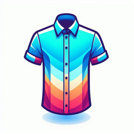 colorful shirt on a white background. vector illustration for your designのイラスト素材