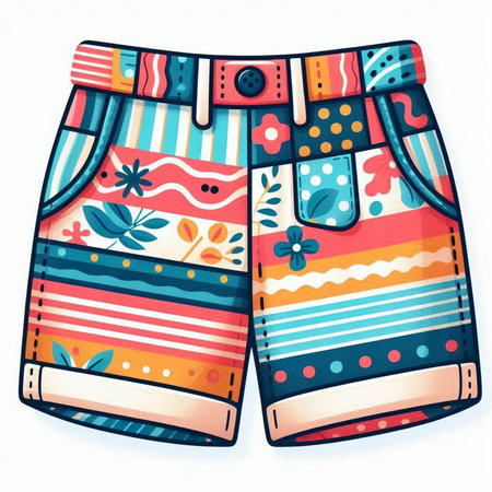Shorts. Vector illustration on white background. Clipping path included.のイラスト素材