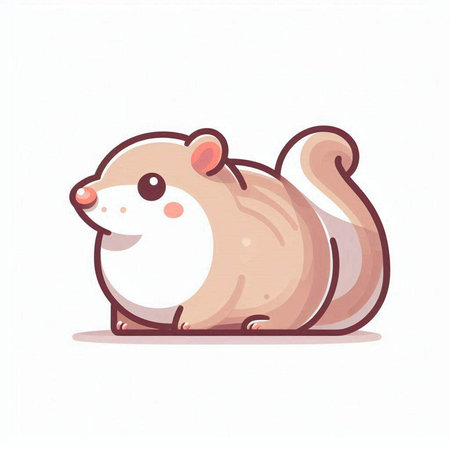 Hamster vector illustration. Cute hamster isolated on white background.のイラスト素材