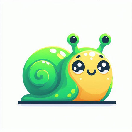 Cute cartoon snail isolated on a white background. Vector illustration.のイラスト素材