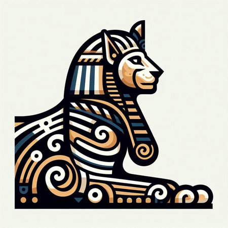 Egyptian horse, symbol of the pharaoh. Vector illustration.のイラスト素材
