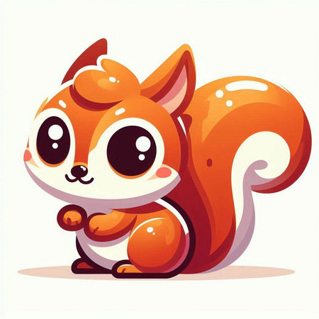 Cute cartoon squirrel isolated on a white background. Vector illustration.のイラスト素材