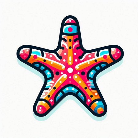 Colorful starfish isolated on a white background. Vector illustration.のイラスト素材