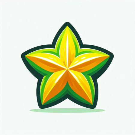 Starfruit icon on white background. Vector illustration. Eps 10.のイラスト素材