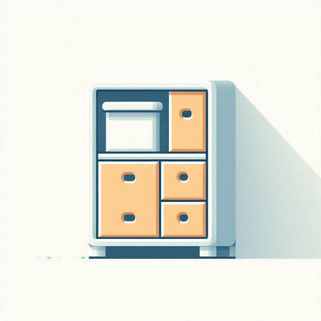 Office cabinet with drawers. Flat style. Vector illustration. Eps 10のイラスト素材