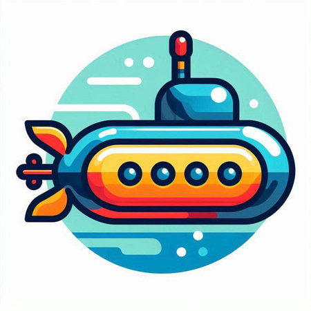 Submarine icon. Vector illustration in cartoon style on white background.のイラスト素材