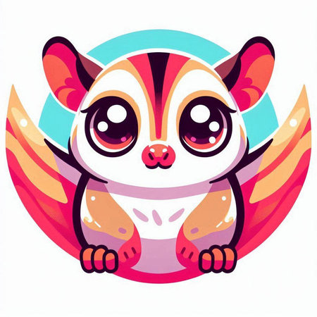 Cute kawaii raccoon on white background. Vector illustration.のイラスト素材