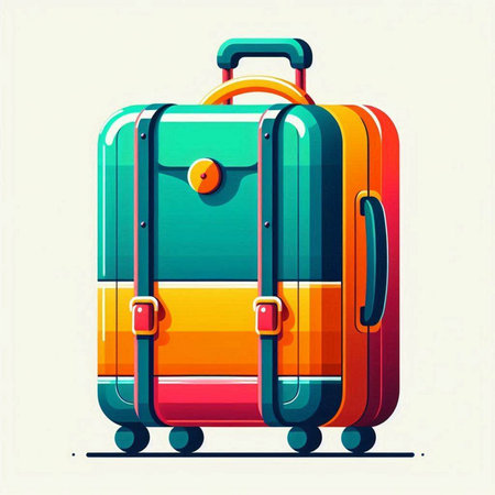 Suitcase vector illustration. Suitcase icon. Travel and tourism concept.のイラスト素材
