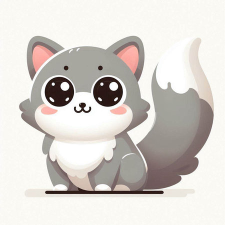 Cute cartoon squirrel. Vector illustration of a cute little squirrel.のイラスト素材