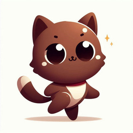 Cute cartoon cat. Vector illustration isolated on a white background.のイラスト素材