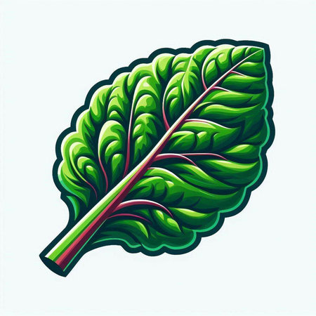 Leaf of chard on a white background. Vector illustration.のイラスト素材