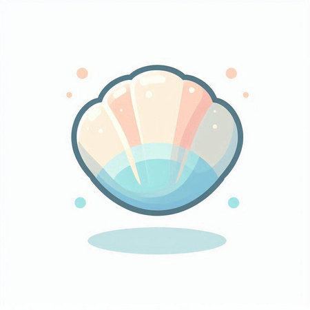Sea shell icon on white background. Vector illustration in flat style.のイラスト素材