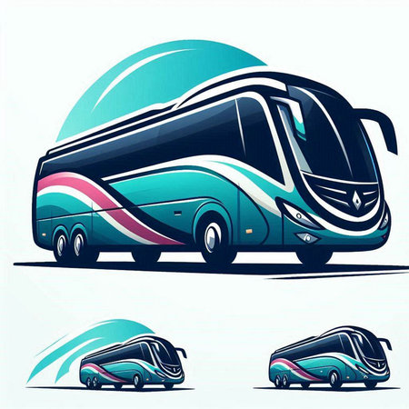 Vector illustration of a bus with a side view of the bus.のイラスト素材