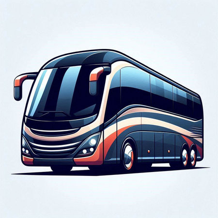 Bus vector illustration on white background. Vector illustration of a bus.のイラスト素材