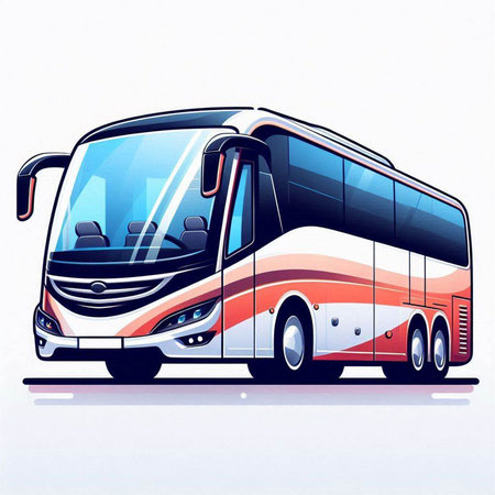 Bus on a white background, vector illustration, eps 10.のイラスト素材