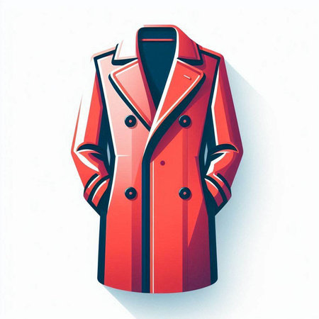 Red coat isolated on white background. Vector illustration. Eps 10.のイラスト素材