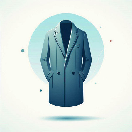 Businessman in a coat on a blue background. Vector illustration.のイラスト素材