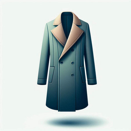 Stylish coat isolated on a white background. 3d illustration.のイラスト素材