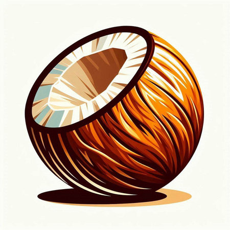 Illustration of a coconuts in the form of a ballのイラスト素材