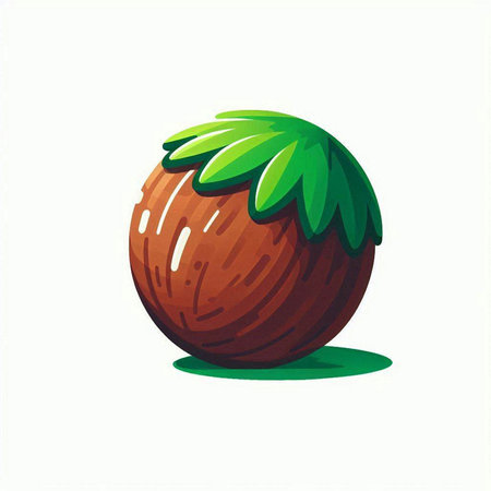 Coconut icon. Vector illustration of a coconut isolated on white background.のイラスト素材