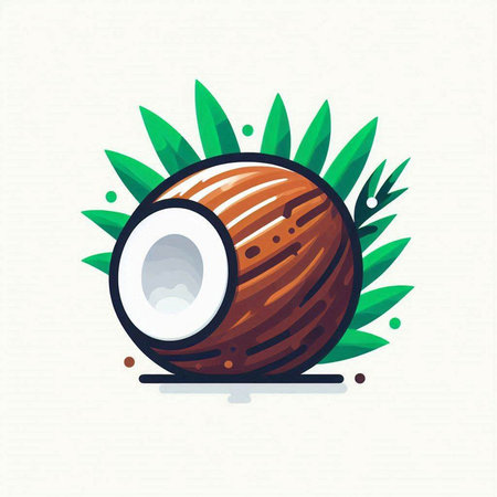 Coconut logo design. Vector illustration. Coconut logo design.のイラスト素材