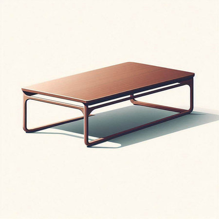 3d render of a wooden table on a white background with shadowのイラスト素材