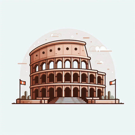 Colosseum in Rome, Italy. Colosseum vector illustrationのイラスト素材