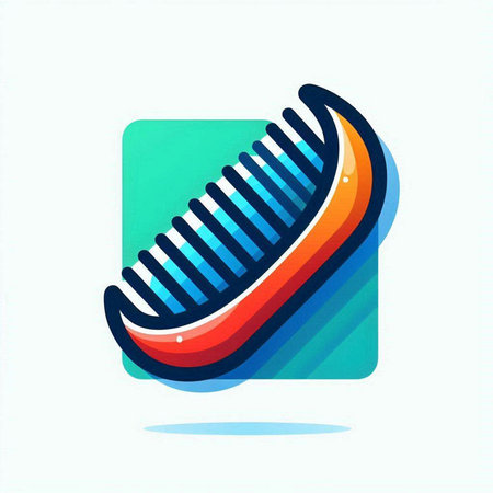 Comb icon in trendy flat style on blue background. Vector illustration.のイラスト素材