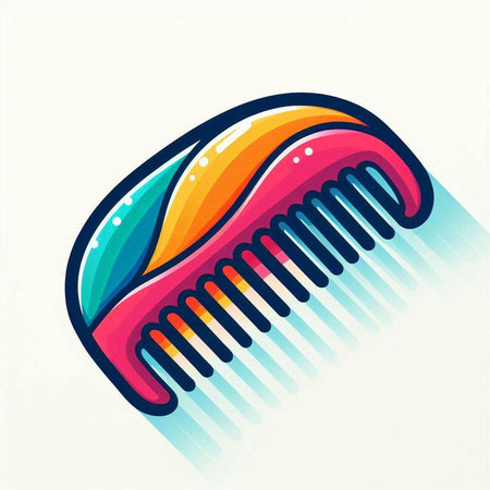 Hair comb, colorful icon, vector illustration, eps10のイラスト素材