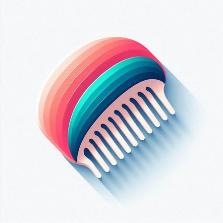 Colorful Hairbrush Icon on White Background. Vector Illustration.のイラスト素材