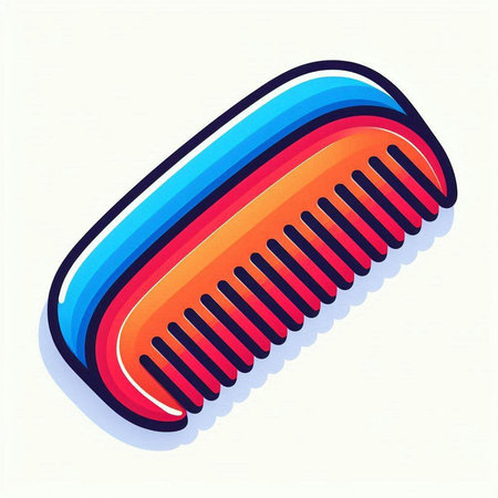 Hair comb icon. Vector illustration in cartoon style. Isolated on white background.のイラスト素材