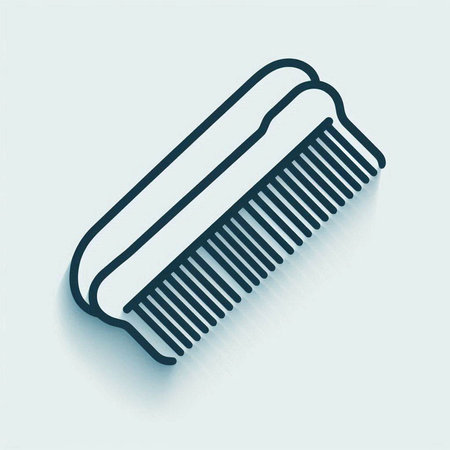 Comb icon isolated on blue background. Flat design. Vector Illustrationのイラスト素材