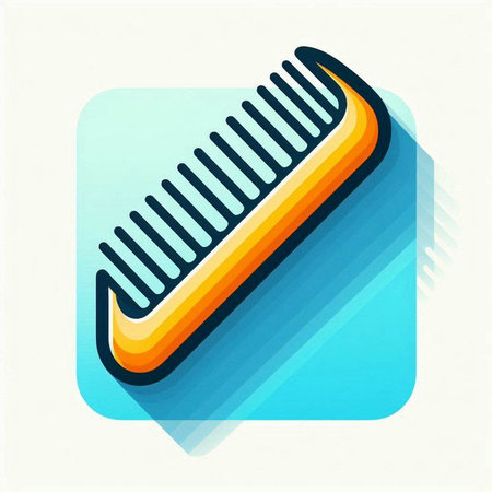 Comb icon, vector illustration. Flat design style with long shadow.のイラスト素材