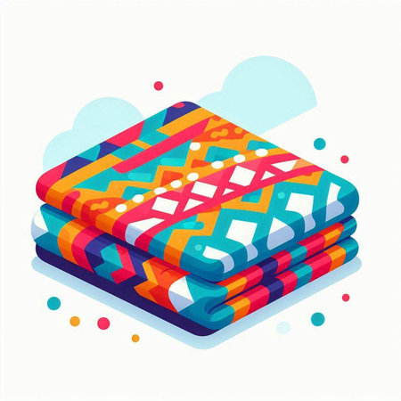 Colorful folded towels on a white background. Vector illustration. Eps 10のイラスト素材