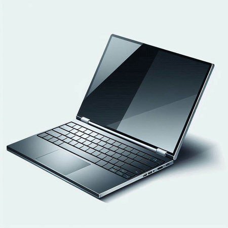 Laptop computer isolated on white background. Realistic vector illustration.のイラスト素材