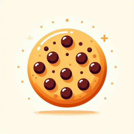 Illustration of a delicious chocolate chip cookie on a light background.のイラスト素材