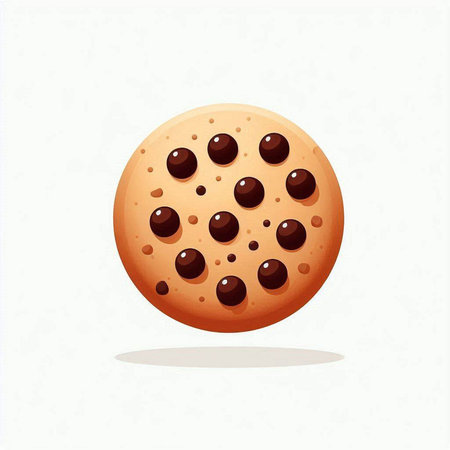 Chocolate chip cookie isolated on white background. Realistic vector illustration.のイラスト素材
