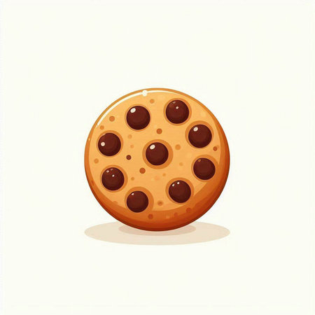 Illustration of a chocolate chip cookie isolated on a white background.のイラスト素材