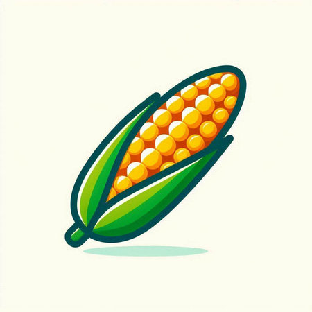 Corn icon. Vector illustration. Isolated on a white background.のイラスト素材