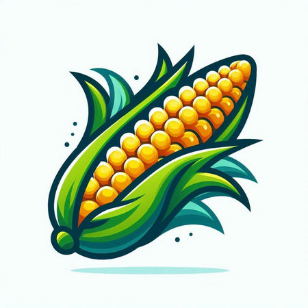 Corn icon isolated on white background. Vector illustration of fresh corn.のイラスト素材